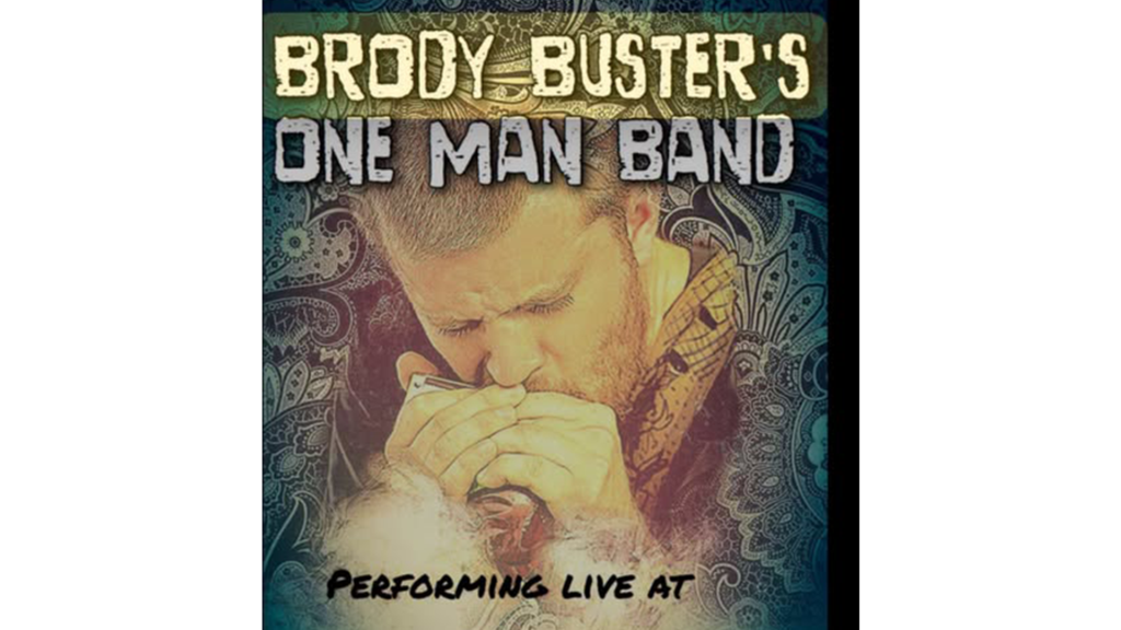 rody Buster's One Man Band promotional graphic for a live performance at Magoon's Famous Delicatessen in St. Joseph.