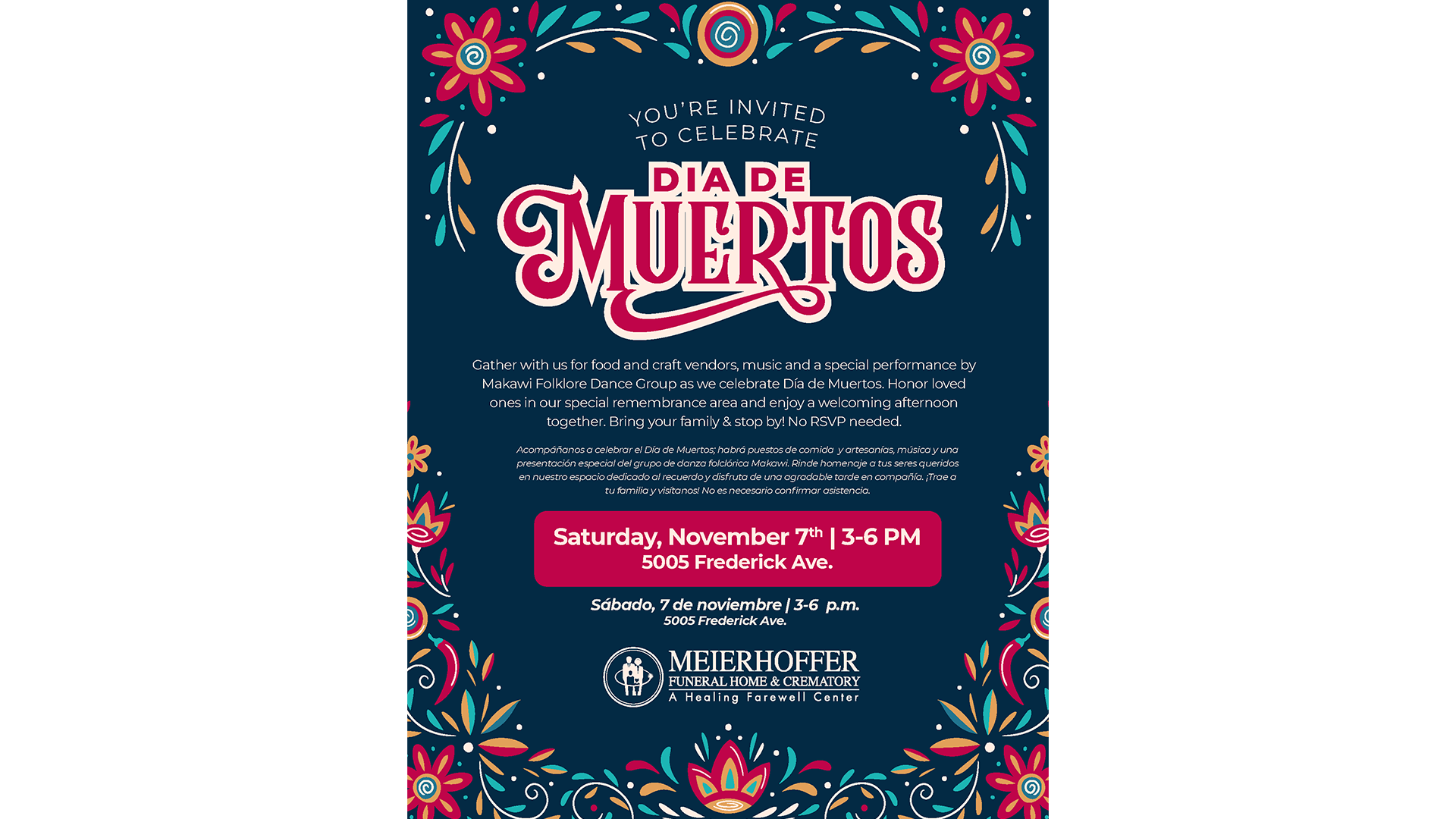 Día de Muertos Celebration at Meierhoffer Funeral Home & Crematory in St. Joseph on November 7, 2026.