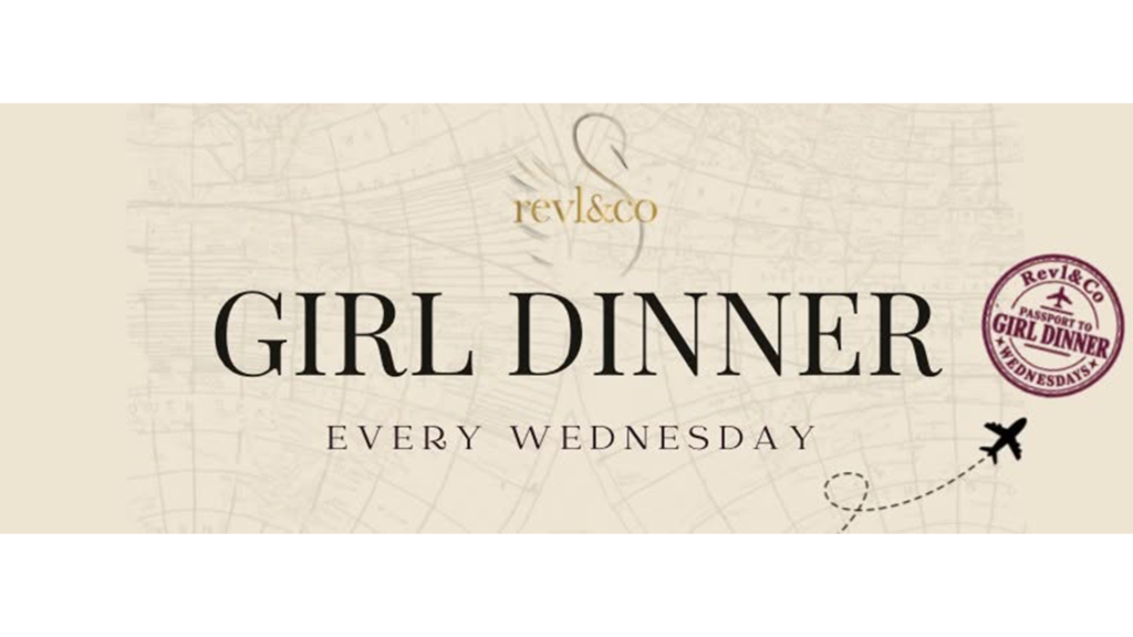 Girl Dinner every Wednesday at revl&co in Downtown St. Joseph, Missouri, featuring a prix fixe menu and selected wine.