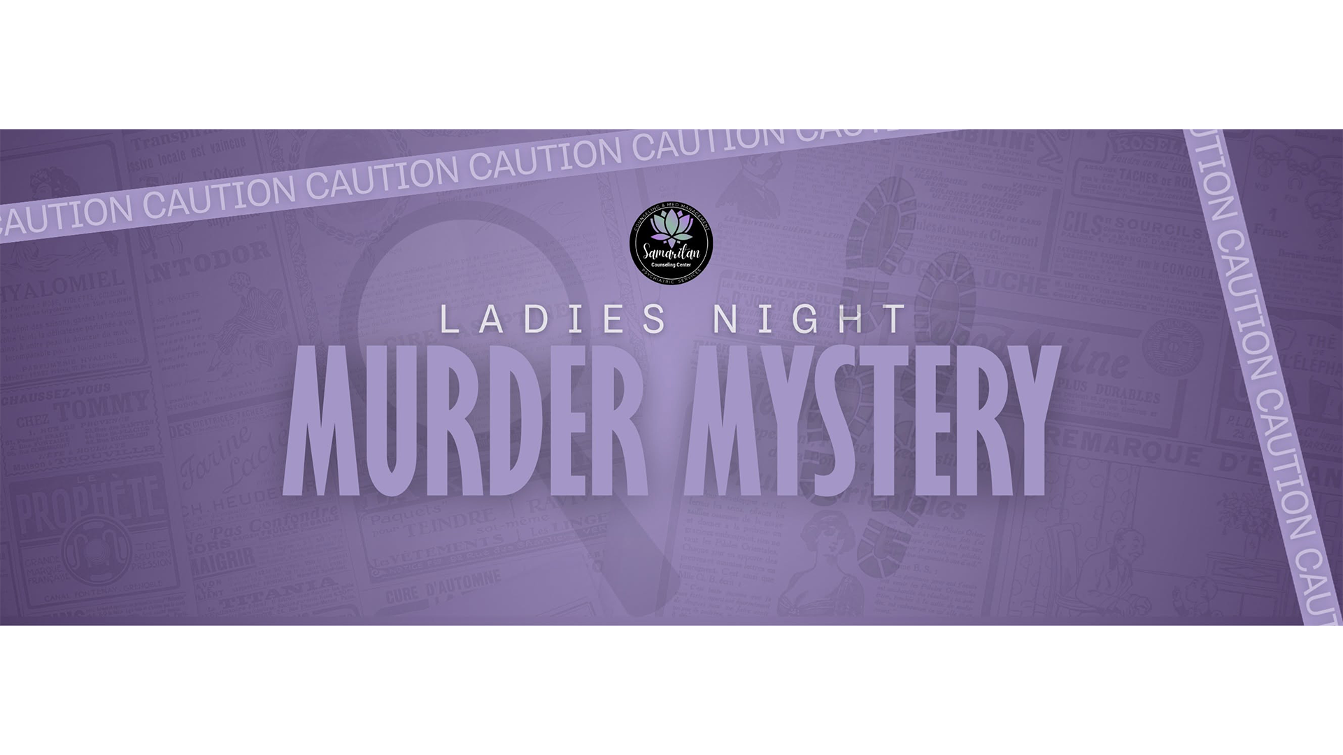 Ladies Night Murder Mystery fundraiser presented by Samaritan Counseling Center on November 12, 2026.
