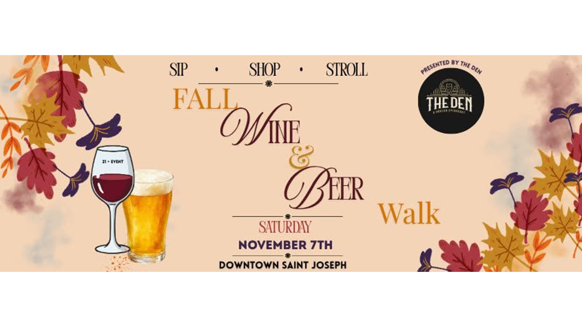 Fall Rediscover Downtown Wine & Beer Walk in Downtown St. Joseph, Missouri, on November 7, 2026.